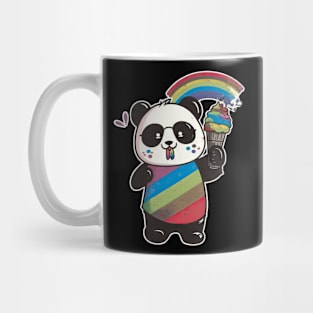 Cute Kawaii Panda Pride with rainbow ice Mug